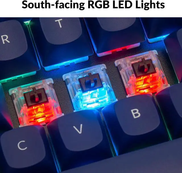 Alt view image 7 of 7 - Keychron Q7 70% Layout Hot-Swappable RGB Wired Custom Mechanical Keyboard Compatible with Mac Windows Linux, QMK/VIA Programmable Macro Gateron G Pro Brown Switch Double Gasket Kit Full Aluminum-Blue