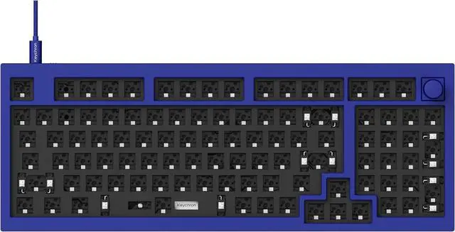 Main image of Keychron Q5 96% Layout Hot-Swappable Wired Custom Mechanical Keyboard Knob Barebone Version, QMK/VIA Programmable Macro, Full Aluminum, RGB Backlight, Double Gasket DIY Kit for Linux Mac Windows-Blue