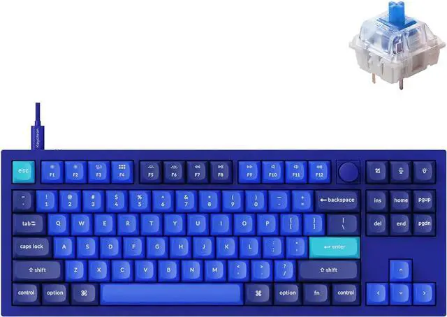 Main image of Keychron Q3 Wired Swappable RGB Backlight Blue Switch Knob Version - Navy Blue - A