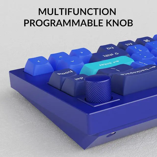 Alt view image 3 of 7 - Keychron Q2 Wired Custom Mechanical Keyboard Knob Version, 65% Layout QMK/VIA Programmable Macro with Hot-swappable Gateron G Pro Brown Switch Double Gasket Compatible with Mac Windows Linux (Blue)