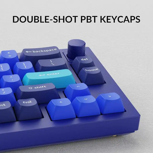 Alt view image 5 of 7 - Keychron Q2 Wired Custom Mechanical Keyboard Knob Version, 65% Layout QMK/VIA Programmable Macro with Hot-swappable Gateron G Pro Brown Switch Double Gasket Compatible with Mac Windows Linux (Blue)