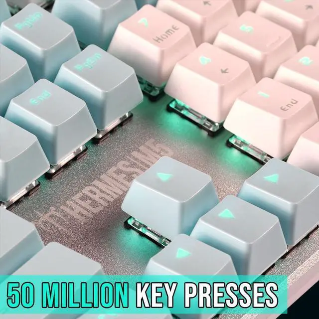 Alt view image 3 of 4 - GAMDIAS Zeus White and Stylich Gaming Mechanical Keyboard with Blue Switch, for Work and Office Use, Stylish Dual Colored Keycaps and 6 Lighting Effects