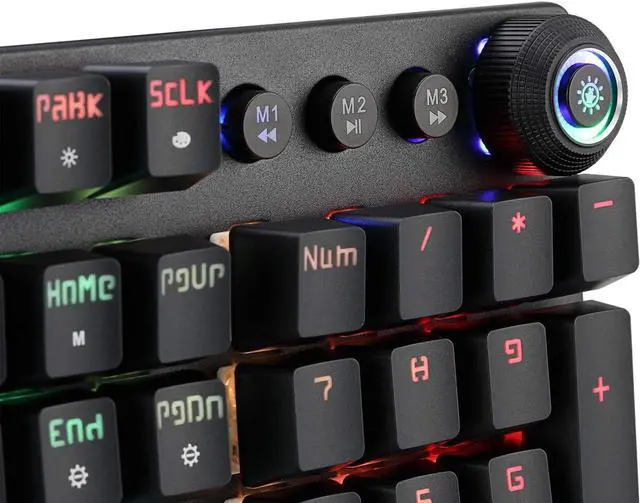 Alt view image 3 of 5 - Adesso AKB-650EB RGB Programmable Mechanical Gaming Keyboard with Detachable Magnetic Palmrest