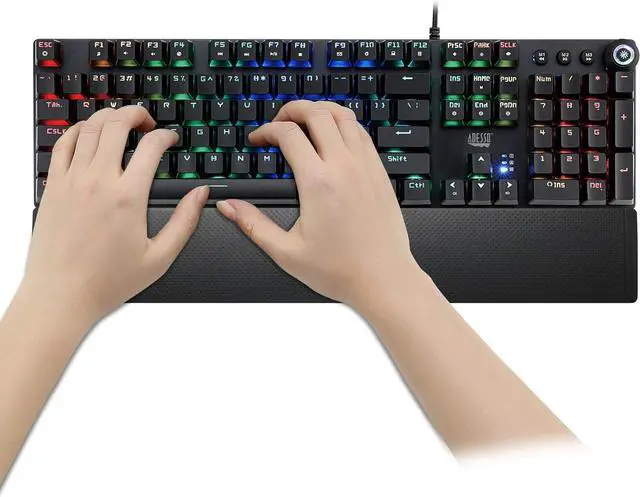 Alt view image 4 of 5 - Adesso AKB-650EB RGB Programmable Mechanical Gaming Keyboard with Detachable Magnetic Palmrest