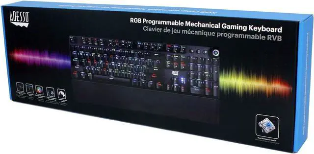 Alt view image 5 of 5 - Adesso AKB-650EB RGB Programmable Mechanical Gaming Keyboard with Detachable Magnetic Palmrest