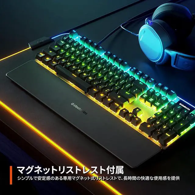 Alt view image 6 of 7 - SteelSeries Apex 5 64537 Gaming Keyboard, Wired Hybrid Mechanical Switch, Japanese Layout, OLED Display