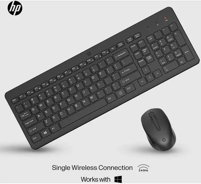 Alt view image 5 of 7 - HP 330 Wireless Keyboard and Mouse Combo - 2.4 Ghz Wireless USB Receiver - Chiclet Keys, 12 Keyboard Shortcuts - 1600 DPI Multi-Surface Mouse - LED Num Lock, Caps Lock, Scroll Lock (2V9E6AA)