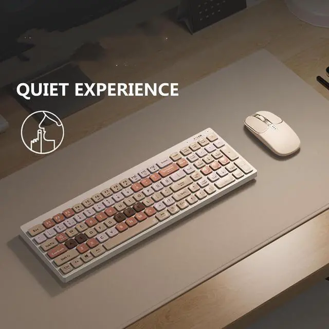 Alt view image 7 of 7 - Bluetooth Wireless Keyboard and Mouse Combo, Dual Modes Bluetooth/2.4G Wireless Connec,Quiet Typing Switch Across 3 Devices,Full-Sized Keyboard Numeric Keypad for Windows Android Mac Laptop PC iPad