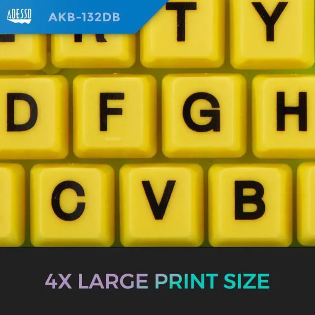 Alt view image 5 of 7 - Adesso Keyboard & Mouse Combo for Kids  4X Print Keys, USB, Multimedia Hotkeys, Antimicrobial, Wired 6ft Cable,1000 DPI Optical Mouse (AKB-132DB)