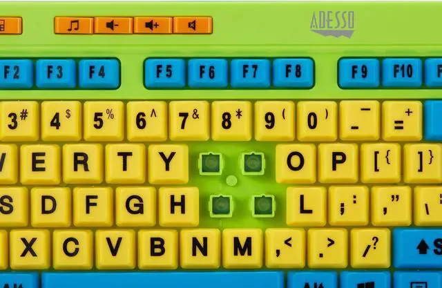 Alt view image 7 of 7 - Adesso Keyboard & Mouse Combo for Kids  4X Print Keys, USB, Multimedia Hotkeys, Antimicrobial, Wired 6ft Cable,1000 DPI Optical Mouse (AKB-132DB)