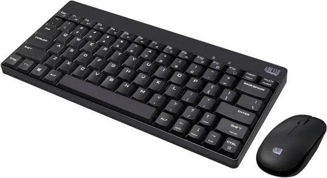 Alt view image 3 of 7 - Adesso WKB-1100CB Natural Ergonomic Wireless Spill Resistant Mini Keyboard & Mouse Combo