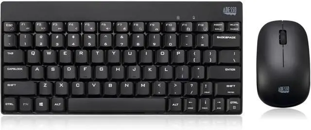 Alt view image 2 of 7 - Adesso WKB-1100CB Natural Ergonomic Wireless Spill Resistant Mini Keyboard & Mouse Combo