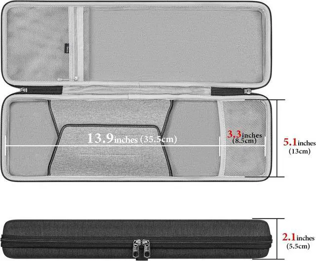 Alt view image 3 of 6 - Geekria 65% Keyboard+Mouse Combo Case, Hard Shell Travel Carrying Bag for 68 Keys Compact Keyboard, Compatible with Keychron K6, Nuphy Halo65