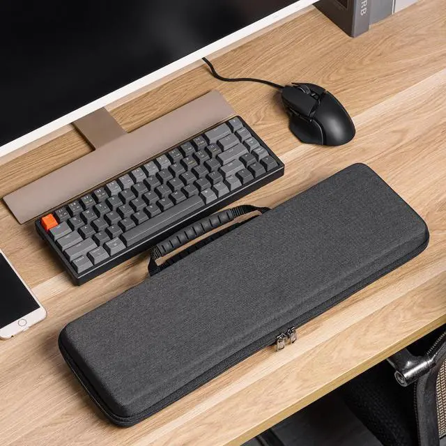 Alt view image 6 of 6 - Geekria 65% Keyboard+Mouse Combo Case, Hard Shell Travel Carrying Bag for 68 Keys Compact Keyboard, Compatible with Keychron K6, Nuphy Halo65