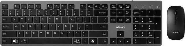 Main image of Adesso EasyTouch 7300 Wireless Keyboard (Canadian French) & Mouse Combo  Multi-OS Scissor Switch, Quiet Keys, Copilot Hotkey, 2.4GHz, Compatible with Windows, Mac, Linux, WKB-7300CB-CF