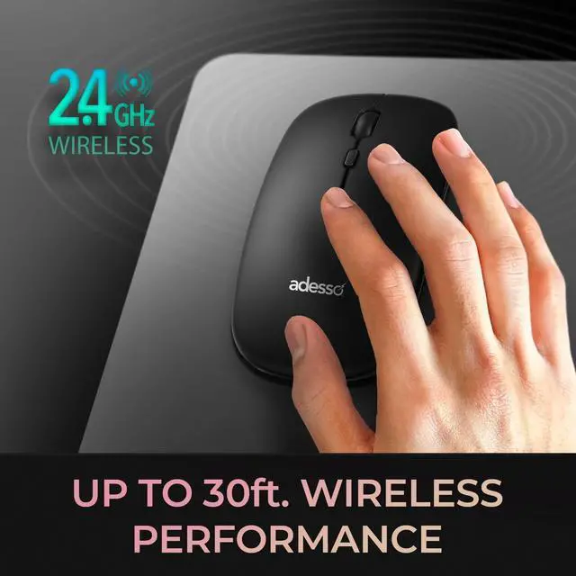 Alt view image 5 of 7 - Adesso EasyTouch 7300 Wireless Keyboard (Canadian French) & Mouse Combo  Multi-OS Scissor Switch, Quiet Keys, Copilot Hotkey, 2.4GHz, Compatible with Windows, Mac, Linux, WKB-7300CB-CF