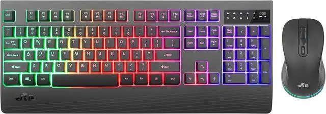 Main image of Rii Wireless Keyboard and Mouse Combo,Rainbown Backlight Wireless Keyboard,USB Wireless Mouse,Rechargeable Wireless Keyboard Mouse for Computer,PC,Windows,Mac