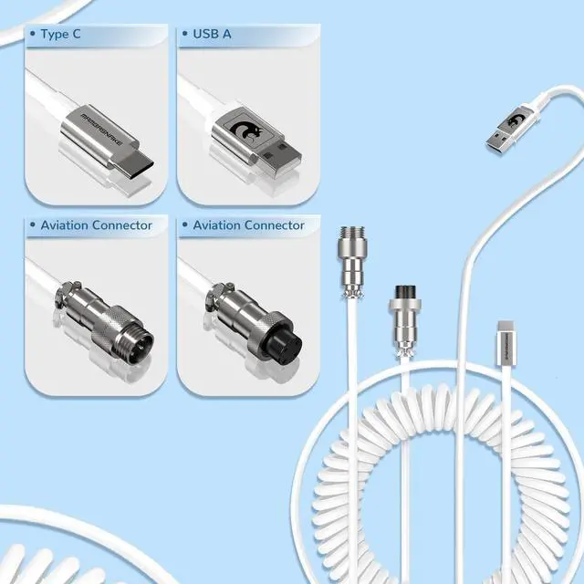 Alt view image 7 of 7 - MAGIC-REFINER AK873 75% Wired Mechanical Gaming Keyboard, Anti-ghosting Blue Switch,8Pcs DIY Sublimation Color keycaps,Rainbow LED Backlist for PC Xbox PS4Mac Users(Blue White)