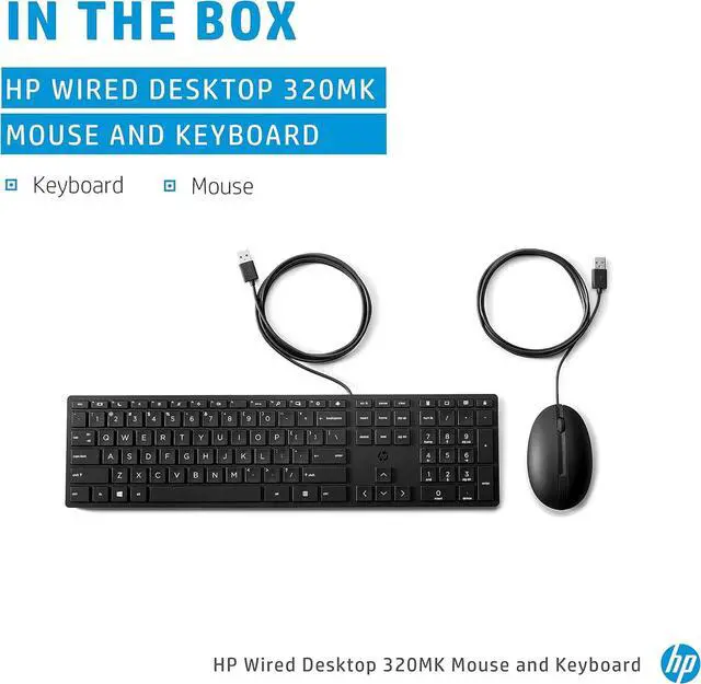 Alt view image 4 of 6 - HP 320MK Wired Desktop Mouse and Keyboard Combo (9SR36AA)
