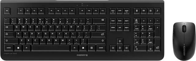 Main image of CHERRY DW 3000 - Wireless Keyboard+Mouse Combo - 4 Additional Keys - US Layout - QWERTY Keyboard - GS Approval - Black