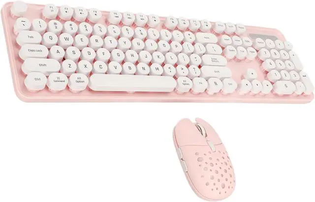 Alt view image 5 of 7 - 2.4G Keyboard and Mouse Combo Retro Round Keycaps High Performance Mouse Adjustable DPI Connection for Office and Study (Board)