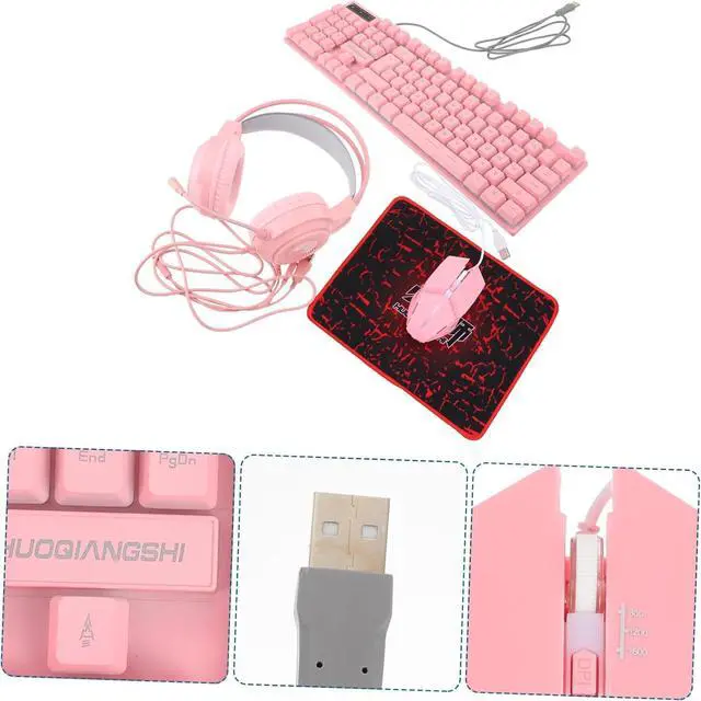 Alt view image 5 of 7 - Gadpiparty 1set Wired Gaming Mouse Keyboard Headset Ergonomic Memory Non- Mouse Pad for Office and Gaming Use