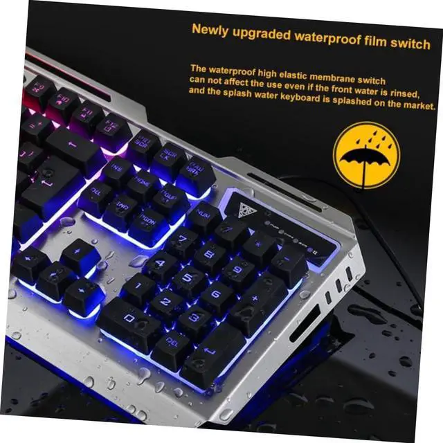 Alt view image 6 of 7 - Gadpiparty Cool Rainbow Backlit Mechanical Keyboard and Mouse USB Wired Gaming Gear High-Elastic Keys Panel and