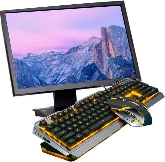 Alt view image 2 of 7 - Gadpiparty Ergonomic Keyboard and Mouse USB Backlit Mechanical Gaming Keyboard Led Tungsten