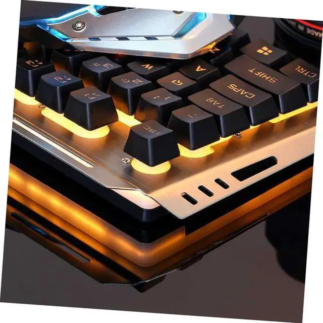 Alt view image 3 of 7 - Gadpiparty Ergonomic Keyboard and Mouse USB Backlit Mechanical Gaming Keyboard Led Tungsten