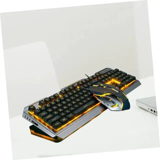 Alt view image 7 of 7 - Gadpiparty Ergonomic Keyboard and Mouse USB Backlit Mechanical Gaming Keyboard Led Tungsten