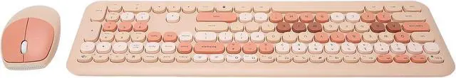 Alt view image 5 of 7 - Keyboard and Mouse Combo, 2.4Ghz Gaming Keyboard and Mouse, Retro Cute Keyboard Combo, 110 Round Keycaps, for Home Office