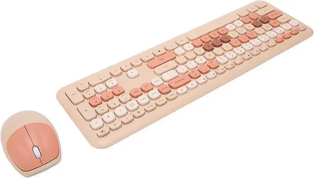 Alt view image 4 of 7 - Keyboard and Mouse Combo, 2.4Ghz Gaming Keyboard and Mouse, Retro Cute Keyboard Combo, 110 Round Keycaps, for Home Office