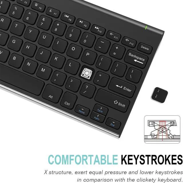 Alt view image 4 of 7 - Bluetooth Keyboard, Arteck Stainless Steel Universal Portable Wireless Bluetooth Keyboard for iOS iPad Air, Pro, iPad mini, Android, Windows Tablets PC Smartphone Built in Rechargeable Battery