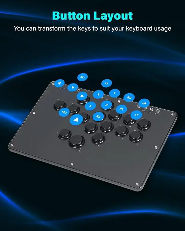 Alt view image 4 of 7 - Sehawei Haute42 Arcade Stick U16 All-Button Gamerfinger with Custom RGB & Turbo Functions,Arcade Controller Street Fight for PC/Ps3/Ps4/Switch/Steam Game Keyboard-Supports Hot Swap & SOCD