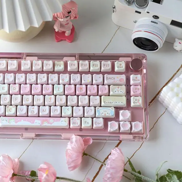 Alt view image 2 of 6 - KiiBoom x Maorbeng Meow Meow Squad Keycaps Set, Dye-Sublimation PBT, Mao Profile, 142 Keys Custom Keycaps for ANSI Layout, MX Switches Mechanical Gaming Keyboard
