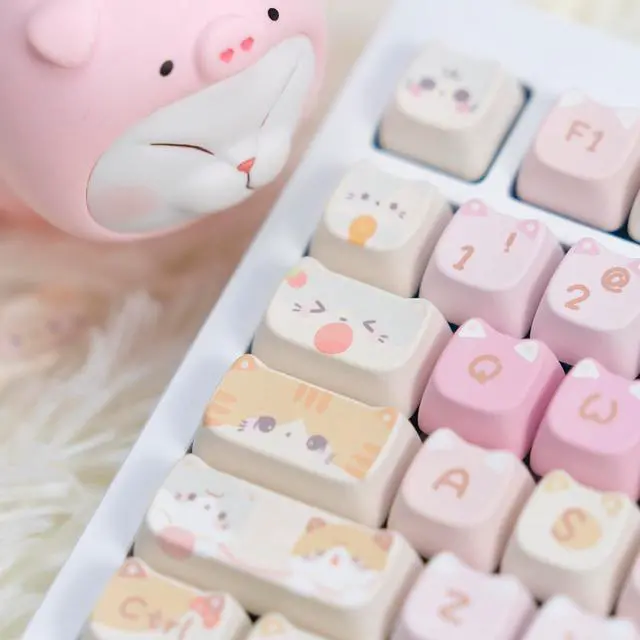 Alt view image 4 of 6 - KiiBoom x Maorbeng Meow Meow Squad Keycaps Set, Dye-Sublimation PBT, Mao Profile, 142 Keys Custom Keycaps for ANSI Layout, MX Switches Mechanical Gaming Keyboard
