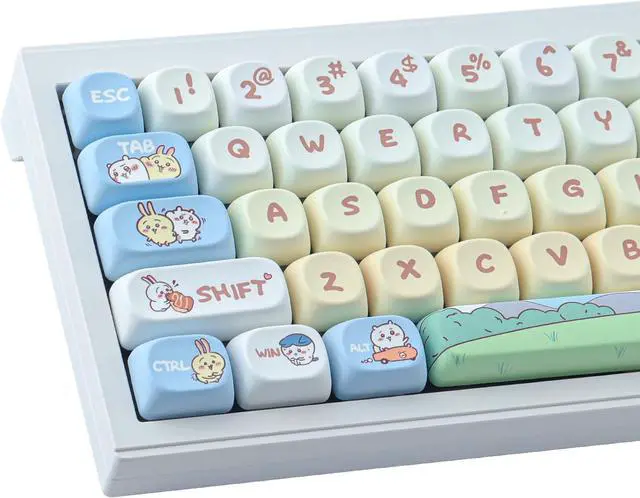 Main image of PBT Keycaps 145 Keys MOA Profile Cute Keycaps Dye-Sublimation Kawaii Anime Keycaps for Cherry Gateron MX Switches Mechanical Keyboards