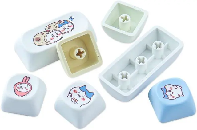 Alt view image 5 of 7 - PBT Keycaps 145 Keys MOA Profile Cute Keycaps Dye-Sublimation Kawaii Anime Keycaps for Cherry Gateron MX Switches Mechanical Keyboards