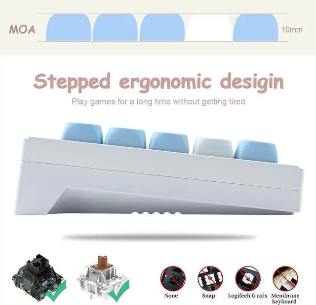 Alt view image 7 of 7 - PBT Keycaps 145 Keys MOA Profile Cute Keycaps Dye-Sublimation Kawaii Anime Keycaps for Cherry Gateron MX Switches Mechanical Keyboards