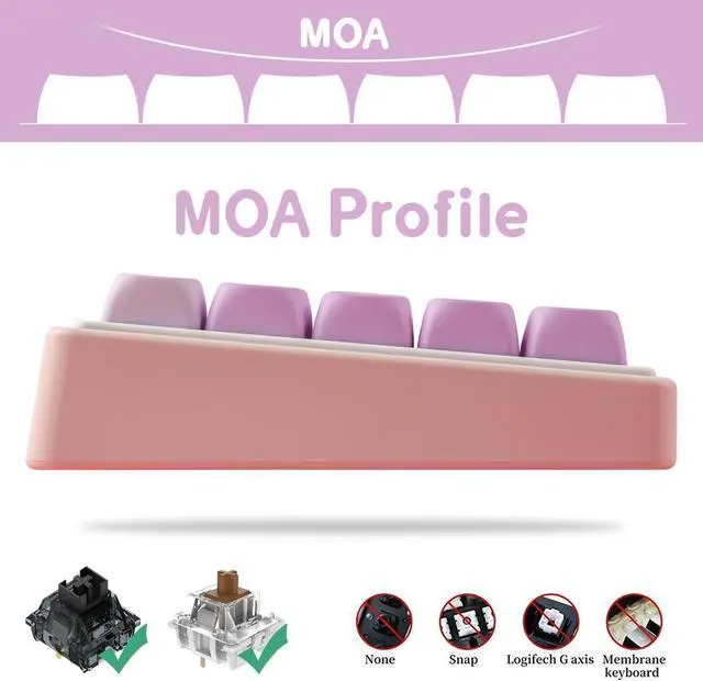 Alt view image 7 of 7 - Tsungup MOA Profile Keycaps,PBT Cute Rainbow Candy Keycaps 126 Keys Dye-Sublimation Custom Keycap Set with Keycap Puller for Cherry Gateron MX Swithes Mechanical Keyboards