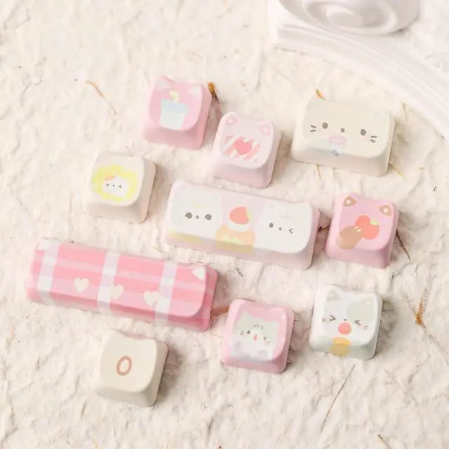Alt view image 6 of 6 - KiiBoom x Maorbeng Meow Meow Squad Keycaps Set, Dye-Sublimation PBT, Mao Profile, 142 Keys Custom Keycaps for ANSI Layout, MX Switches Mechanical Gaming Keyboard
