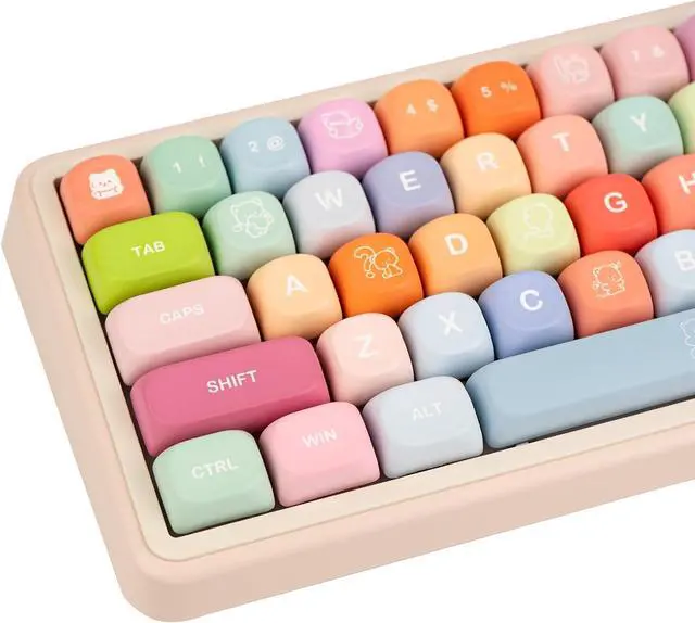 Main image of COOMICKEY Cute PBT Keycaps 133 Keys Candy Bear Custom Keycaps Dye Sublimation MOA Profile Keycaps Colorful Animes Keycaps Set for Cherry Gateron MX Swithes Mechanical Keyboards