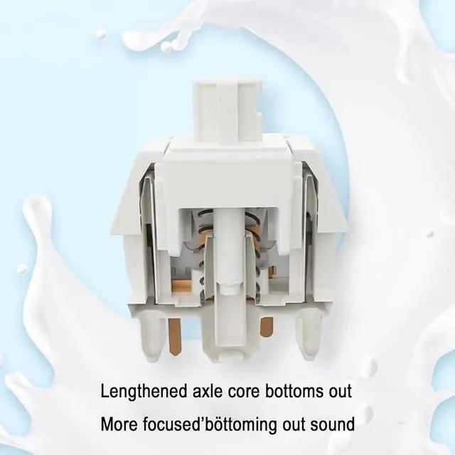 Alt view image 3 of 7 - Gateron Smoothie Keyboard Switch for Mechanical Gaming Keyboard,Linear 40gf 5-Pin Factory Pre-lubed 22mm Dual-Stage Spring RGB LED Full POM White Keyboard Switch(Smoothie 72PCS)