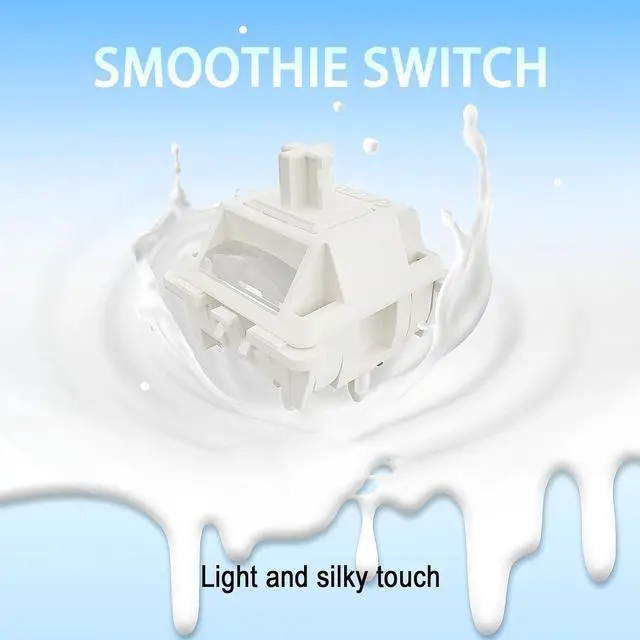 Alt view image 6 of 7 - Gateron Smoothie Keyboard Switch for Mechanical Gaming Keyboard,Linear 40gf 5-Pin Factory Pre-lubed 22mm Dual-Stage Spring RGB LED Full POM White Keyboard Switch(Smoothie 72PCS)