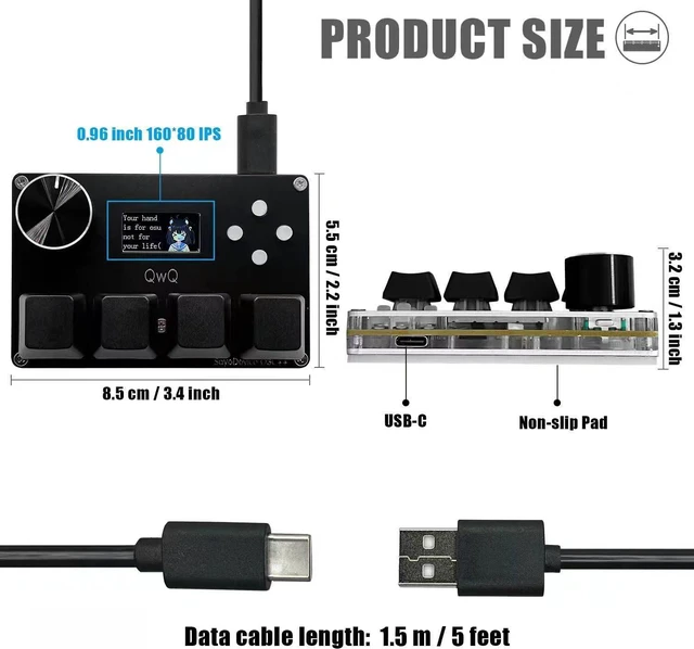 Alt view image 2 of 7 - SayoDevice O3C++ OSU Keyboard Rapid Trigger Hall Magnetic Linear Switches | Support DKS With Outemu Pink Switches Keyboard with Knob and Screen Copy Paste Shotcut Macro Hotswap Mini Keypad