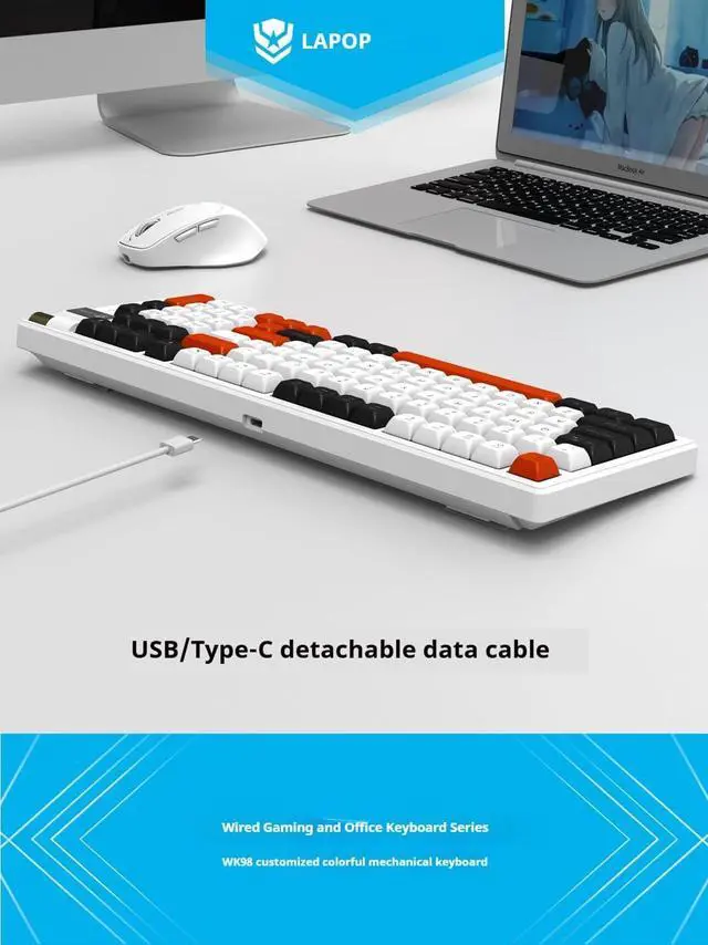 Alt view image 4 of 7 - Hot Swappable Mechanical Gaming Keyboard 85% with Media Knob Magnetic Switch Computer RGB, Linear Red Switches (Blue/Yellow/White)
