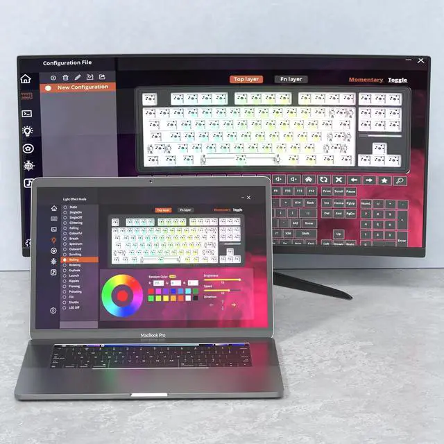 Alt view image 5 of 6 - GTSP - 75% Custom Barebones Keyboard Kit, Keyboard Joint, Quiet, TKL, Gaming PCB, 3 Pin/5 Pin Switch with RGB South Facing for Win/Mac (M87 Kit-Black)