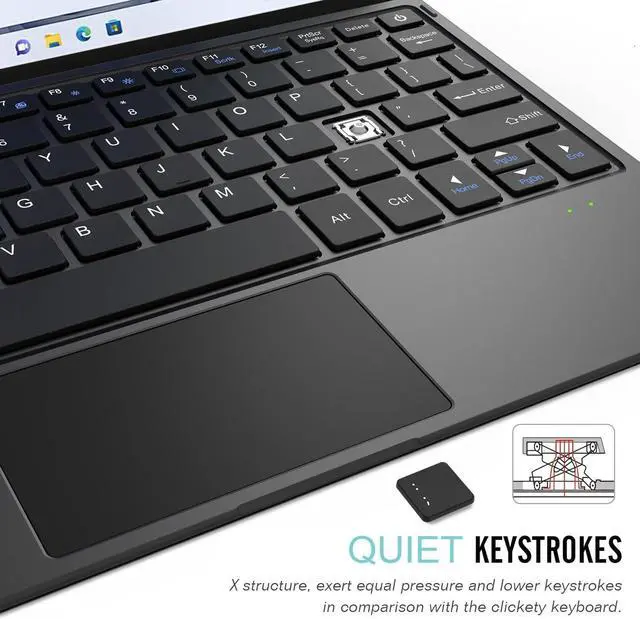 Alt view image 4 of 7 - Arteck Microsoft Surface Go 10.5-inch Type Cover, Ultra-Slim Portable Bluetooth Wireless Keyboard with Touchpad for Latest Surface Go 4, 3 (2021), 2 (2020) and Built-in Rechargeable Battery
