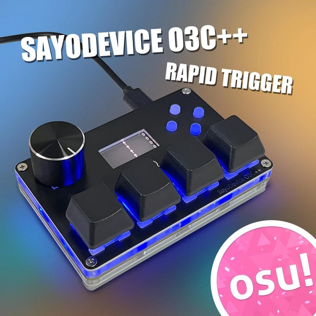 Alt view image 3 of 7 - SayoDevice O3C++ OSU Keyboard Rapid Trigger Hall Magnetic Linear Switches | Support DKS With Outemu Pink Switches Keyboard with Knob and Screen Copy Paste Shotcut Macro Hotswap Mini Keypad
