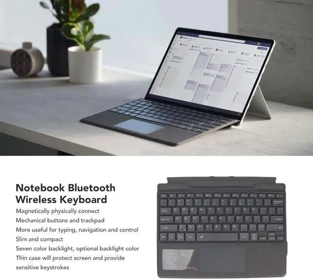 Alt view image 5 of 7 - Gaming Keyboard,Notebook Keyboard Gaming Keyboards Pc Gaming Keyboards Ultra Slim Portable with Touchpad Colorful Backlight Built in Battery
